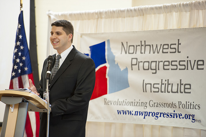 Andrew speaking at a Northwest Progressive Institute event Andrew speaking at a Northwest Progressive Institute event