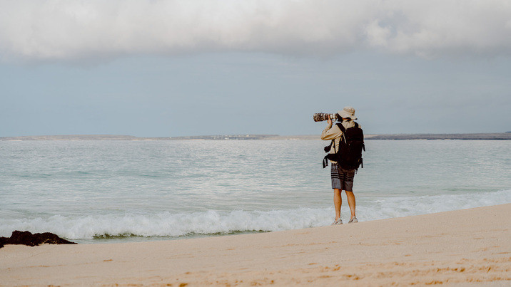 Andrew taking photos in the Galapagos Andrew taking photos in the Galapagos